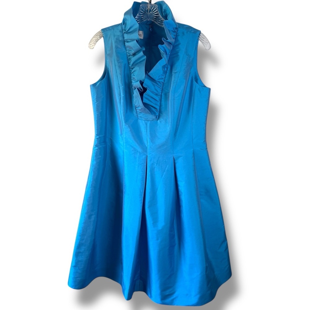 Sara Campbell Sky Blue Dress with Ruffle Detail